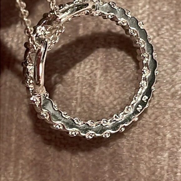 Green Rhinestone Infinity Circle Necklace - Picture 6 of 8